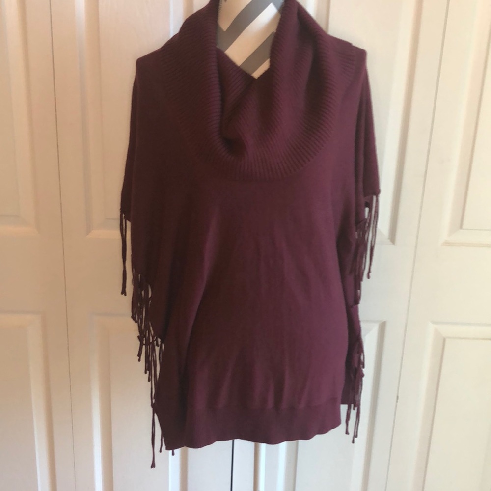 MICHAEL Michael Kors Burgundy Fringe Sweater